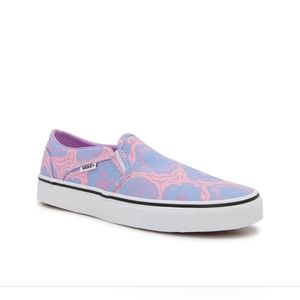 Vans Girls Size 1 Asher Slip On Floral Lavendar New/Never Worn